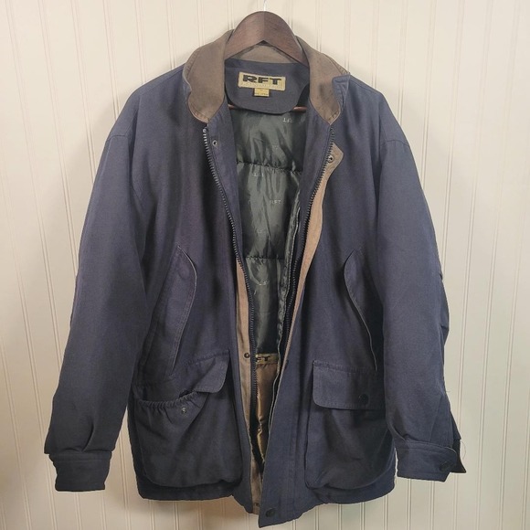 RFT by Rainforest Jacket Men's M – Down Filled, Leather Trim, Removable Liner - Picture 1 of 10